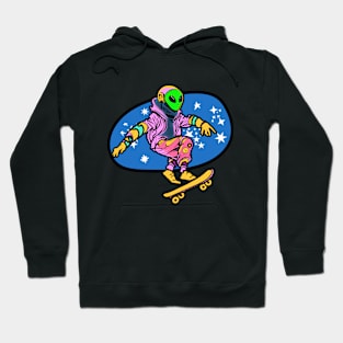 Alien on Skateboard Hoodie